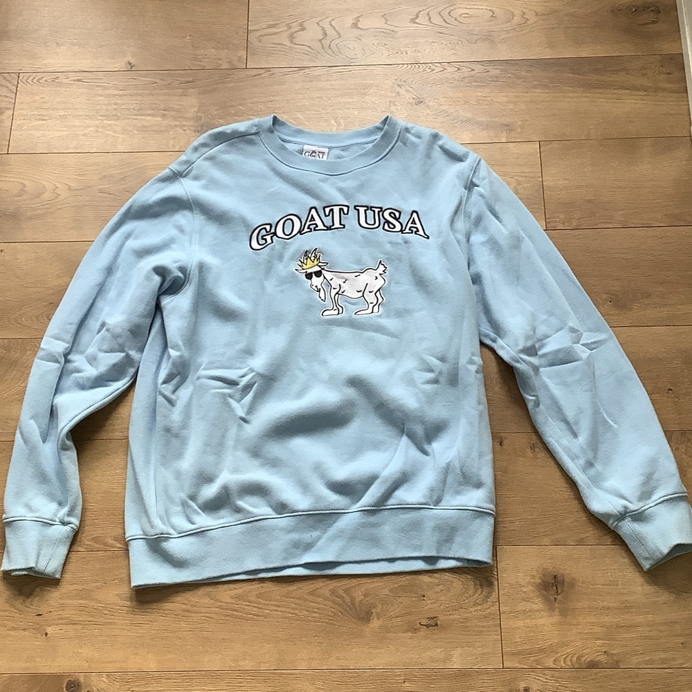 GOAT USA Men's Light Blue Crewneck Sweater